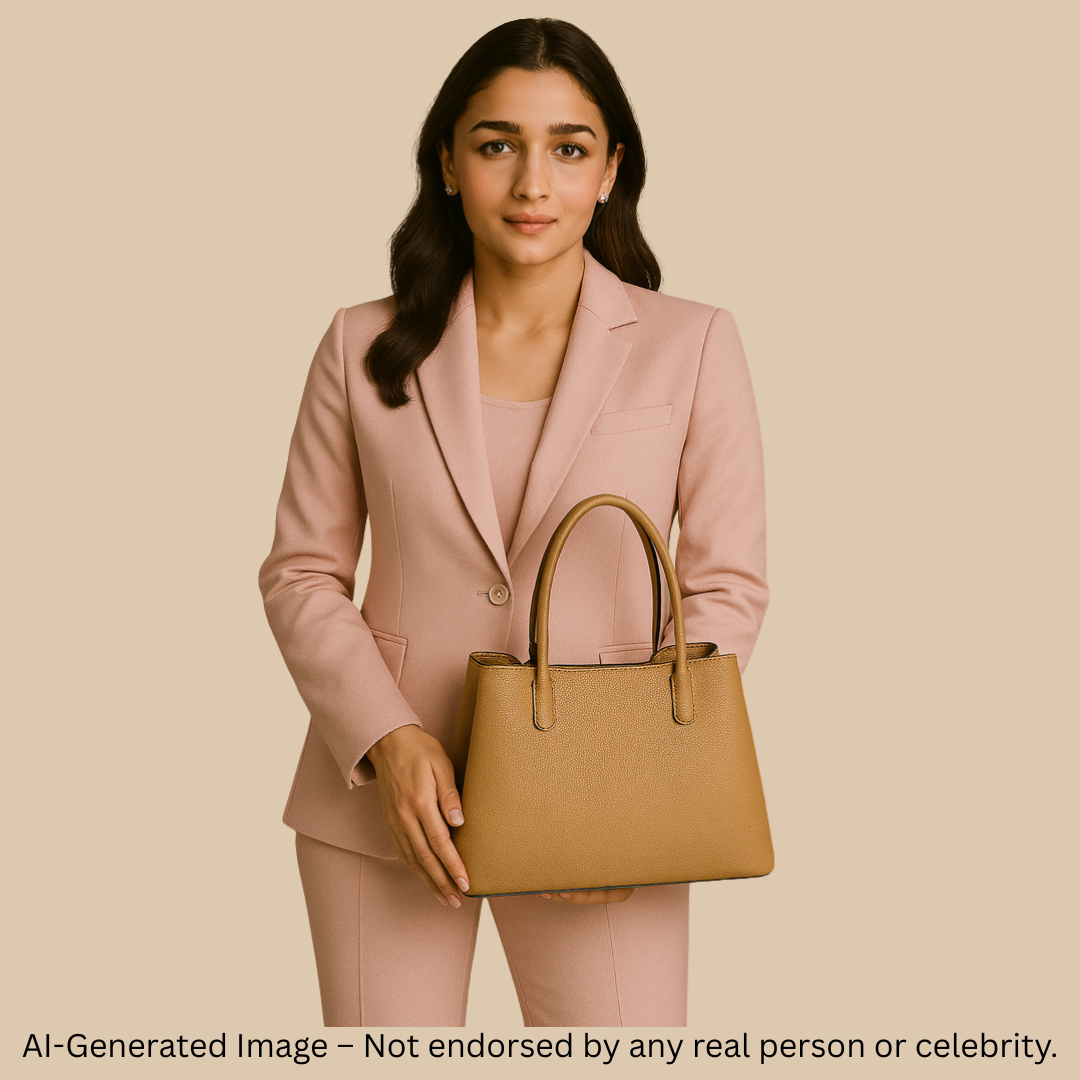 Black Cherry Charm Handbag – Elegant Faux Leather Tote