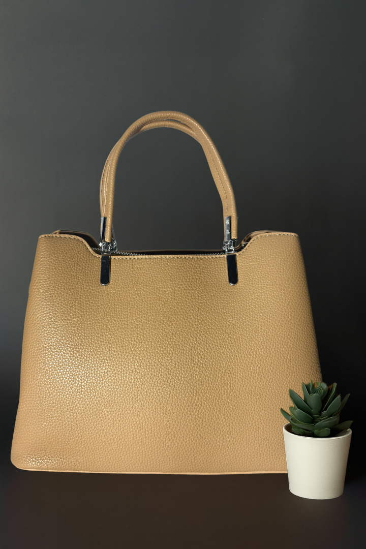 Black Cherry Charm Handbag – Elegant Faux Leather Tote