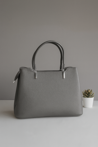 Black Cherry Charm Handbag – Elegant Faux Leather Tote