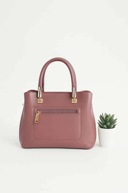 Classic Black Structured Handbag with Gold Detailing – Premium Finish