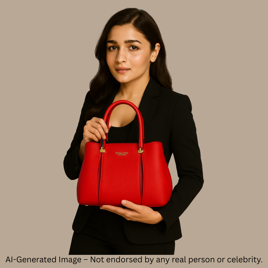 Classic Black Structured Handbag with Gold Detailing – Premium Finish