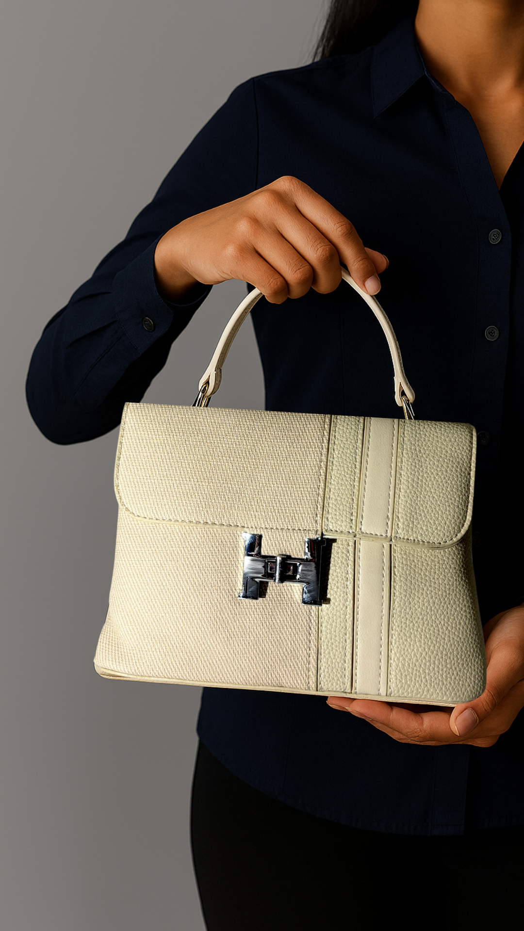 Elegant Black Leather Handbag – Celebrity Style